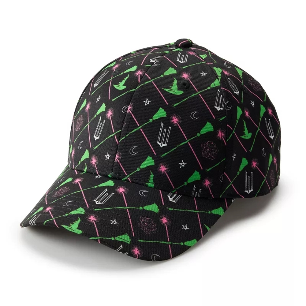 Wicked The Movie Baseball Cap. All Over Witch Print. Black Multi.